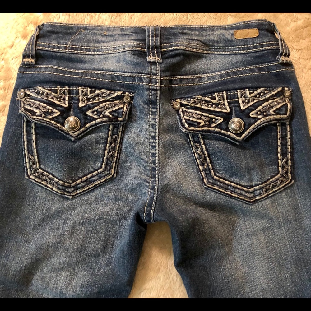 Red Camel Women's Denim Boot Cut Jeans with Embroidered Pockets